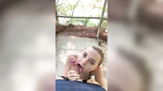 Eva Elfie outdoor suck dick