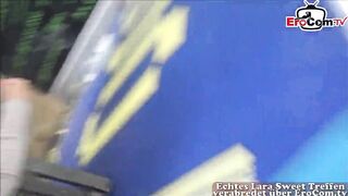 German ebony barely legal public pick up and outdoor nailed POV