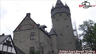 German ebony barely legal public pick up and outdoor nailed POV