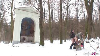 older guy seduce curvy nylon barely legal to banged! outdoor inside snow