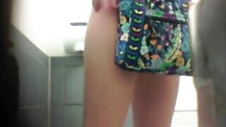 Cute Blonde Restroom Spy