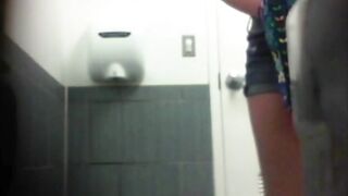 Cute Blonde Restroom Spy