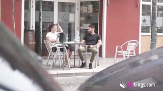 Long Boobed Mia proves her pickup skills with rookies in the street