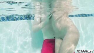 Lavish Alina Belle seduced in a pool and fuck outdoors