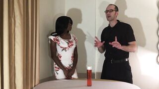 Melody Cummings - Nerdy Scientist Turns babe African TV Hostess into Sex