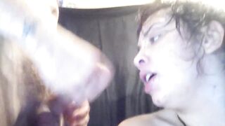 Rough Wet Sloppy Face Banged! with Sloppy Filthy Rimjob from hot Submissive