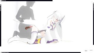 3D HENTAI Fucking RE ZERO Emilia Hard in her Voluptuous Booty