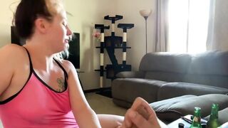 A cumshot and A cumshot.Extreme gagging and throat fucking on