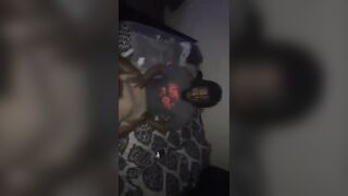 White Hoe Lets 2 Black Dicks Cum all over her