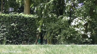 Invisible nakedness in the city. Body Art with outdoor nude by Jeny