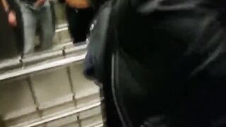 Outdoors Quickie in Leather Jacket