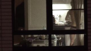 Naked chick Cooking Inside The Kitchen