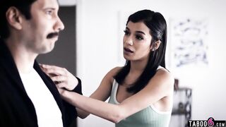 Insomniac stepdad lusts for Bombshell latina 19 year old step-daughter Savannah Sixx