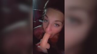 sucking off my sex toy