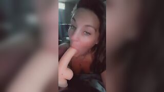 sucking off my sex toy