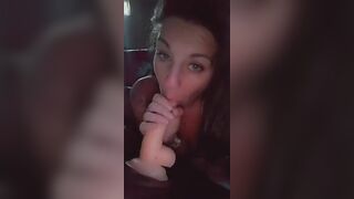 sucking off my sex toy