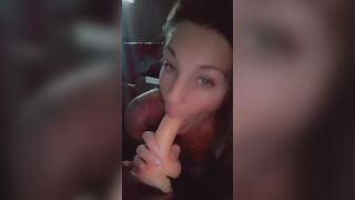sucking off my sex toy