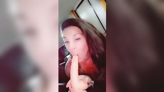 sucking off my sex toy