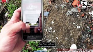 German tattoo bimbo pick up for fucked date inside outdoors point of view