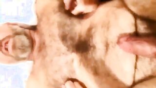 Two hairy men fucking and cumming