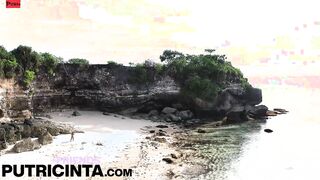Putri Cinta stripping and bending over ready to be nailed