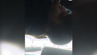 Korean girl playing with small cock in car