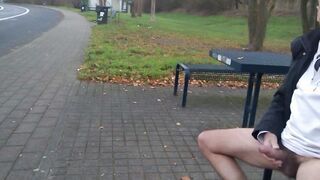 German daddy wanking outdoor