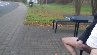 German daddy wanking outdoor