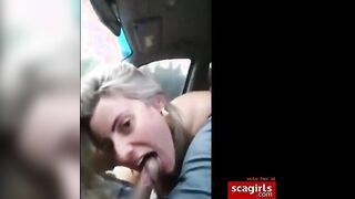 Amateur Blowjob on Car