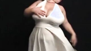 HUGE TIT BBW White Dress