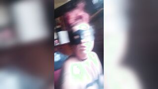 Sucking Off a long sex toy