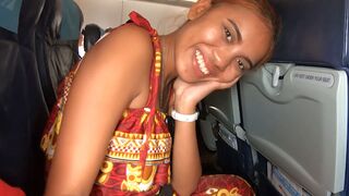 Airplane ride and amateur sex in a hotel