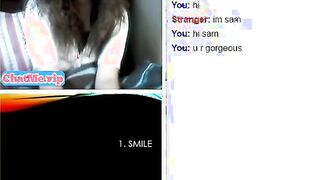 Hot teen with shaved pussy masturbating on video chat