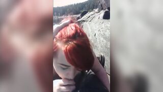 amateur girl blowjob on beach