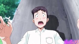Anime / turned on lovers secluded public