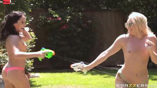 Squirt Fight Film With AJ Applegate, Megan Rain, Keiran Lee - Brazzers Official