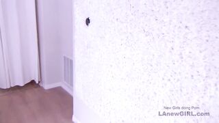 Cute blonde shoots white creamy cum during fuck