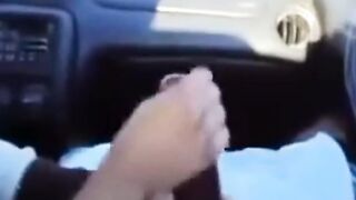 BBC gets a handjob in the car 2