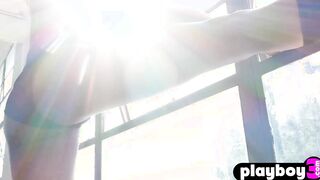 Cute ebony model danced in hot lingerie