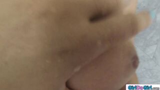 Busty Serena Blair licked in the shower