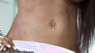 Squirting busty milf receives her facial