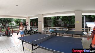 Ping Pong before wild sex in the shower