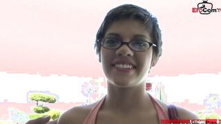 Skinny 18 Year Old with short hair and small boobies Enjoying the