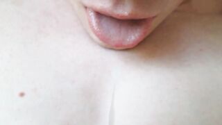 Creamy close-up cum swallowing with slo-mo!
