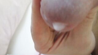 Creamy close-up cum swallowing with slo-mo!