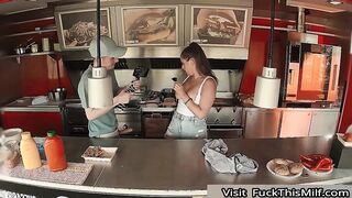 Horny Lady Lyne Sucks Sam's Cock Then Gets His Meat Inside Her Tight Pussy