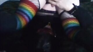 shemale big balls nely big ass tranny self facial
