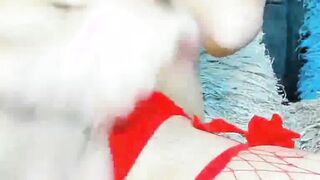 Wild Shemale With Long Hair Jerking Her Cock