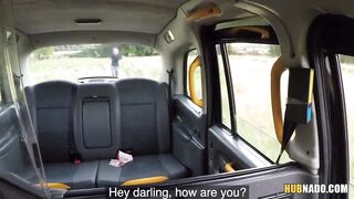 Taxi driver plays with Honour May's ass while fucking her
