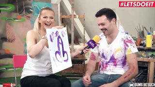 BUMSBESUCH - Thick Porn Chaturbate Wild Vicky Getting Painted And Banged By Artist - LETSDOEIT